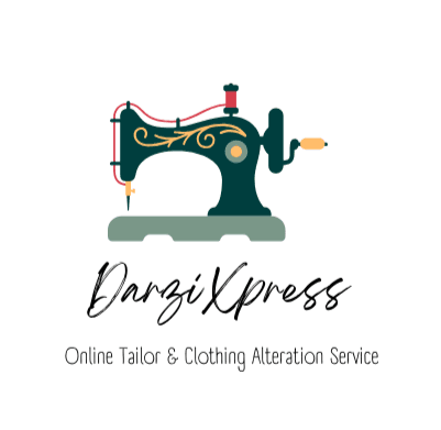 DarziXpress tailoring service logo with a sewing machine